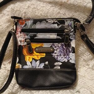 Stone Mountain Black Floral Crossbody Bag